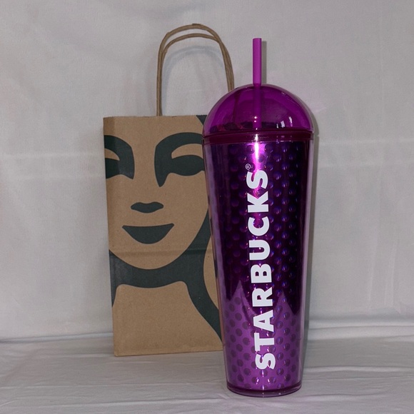 Starbucks Shiny Fuschia Tumbler with Straw - Picture 1 of 6